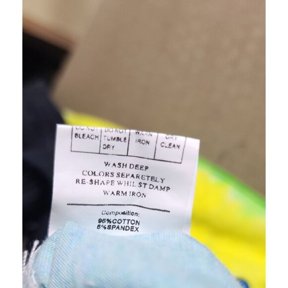 Vassari Los Angeles V-Neck XL Slim Fit Short Sleeve Teal Cut Hem, Cuff Shirt - Picture 16 of 16